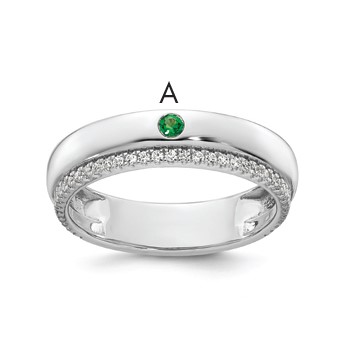 14k WG 1 Birthstone and Diamond Mother's Ring Semi-mount