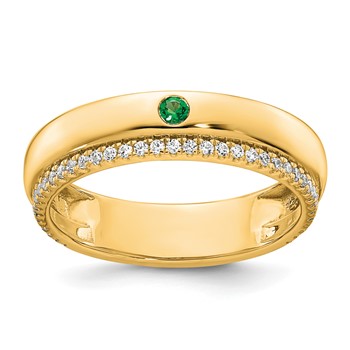 14k 1 Birthstone and Diamond Mother's Ring Semi-mount — alternate view