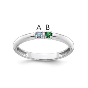 14k White Gold  Mother's Ring Mounting