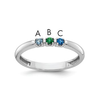 14k White Gold  Mother's Ring Mounting