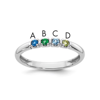 14k White Gold  Mother's Ring Mounting