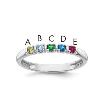 14k White gold  Mother's Ring Mounting