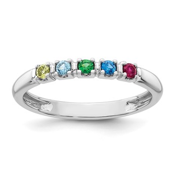 14k White gold  Mother's Ring Mounting — alternate view