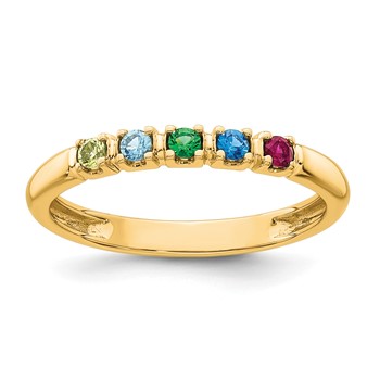 14k Yellow Gold  Mother's Ring mounting — alternate view