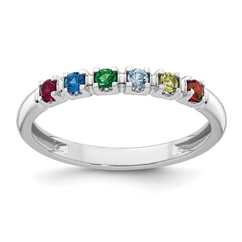 14k White Gold Mother's  Ring Mounting — alternate view