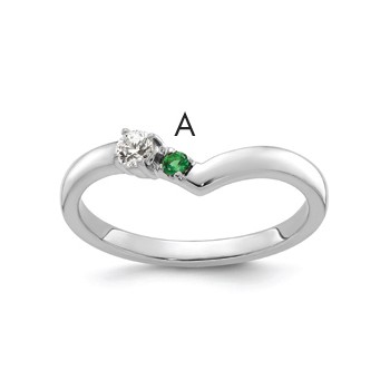 14k WG 1 Birthstone with Diamond  Mother's Mounting