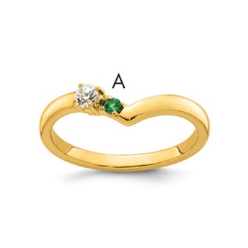 14k 1 Birthstone with Diamond  Mother's Ring Mounting
