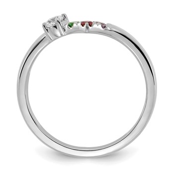 14k WG 3 Birthstone with Diamond with Mother's Ring Mounting — alternate view
