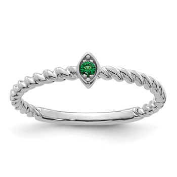 14k White Gold 1 Birthstone Mother's Ring Mounting — alternate view