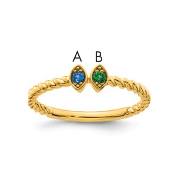 14k 2 Birthstone Mother's Ring Mounting