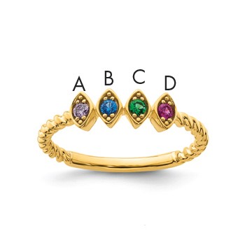 14k 4 Birthstone Mother's Ring Mounting