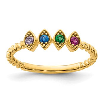 14k 4 Birthstone Mother's Ring Mounting — alternate view