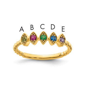 14k 5 Birthstone Mother's Ring Mounting