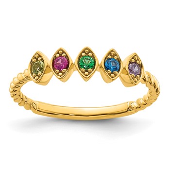 14k 5 Birthstone Mother's Ring Mounting — alternate view