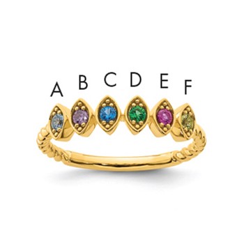 14k 6 Birthstone Mother's Ring Mounting