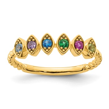 14k 6 Birthstone Mother's Ring Mounting — alternate view