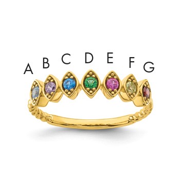 14k 7 Birthstone Mother's Ring Mounting