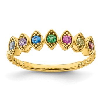 14k 7 Birthstone Mother's Ring Mounting — alternate view