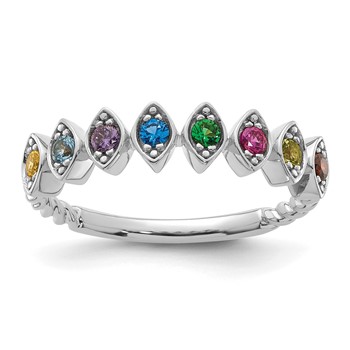 14k White Gold 8 Birthstone Mother's Ring Mounting — alternate view