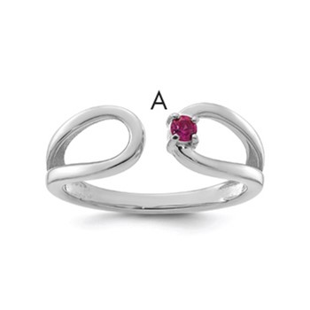 14k White Gold 1 Birthstone Mother's Wrap Ring Mounting