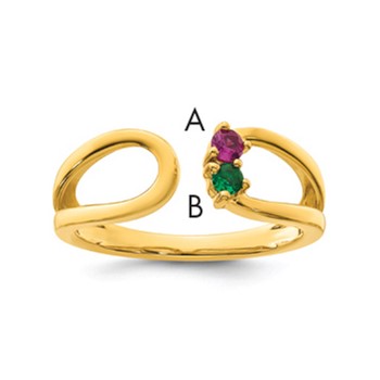 14k 2 Birthstone Mother's Wrap Ring Mounting