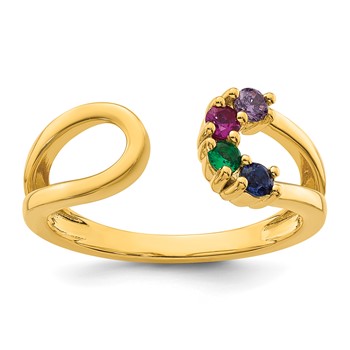 14k 4 Birthstone Mother's Wrap Ring Mounting — alternate view