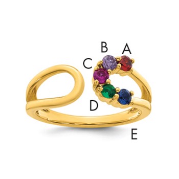 14k 5 Birthstone Wrap Mother's Ring Mounting