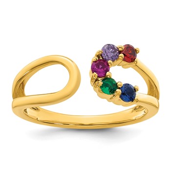 14k 5 Birthstone Wrap Mother's Ring Mounting — alternate view
