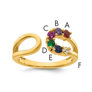 14k 6 Birthstone Wrap Mother's Ring Mounting