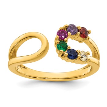 14k 6 Birthstone Wrap Mother's Ring Mounting — alternate view