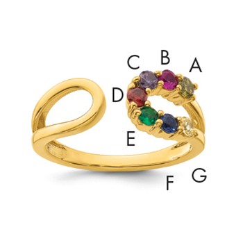 14k 7 Birthstone Wrap Mother's Ring Mounting