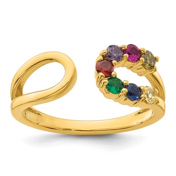 14k 7 Birthstone Wrap Mother's Ring Mounting — alternate view
