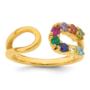 14k 8 Birthstone Wrap Mother's Ring Mounting — alternate view