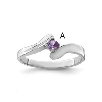 Sterling Silver Rhodium-plated family jewelry ring