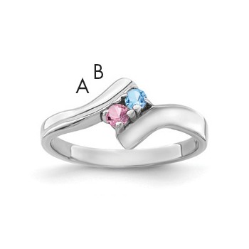 Sterling Silver Rhodium-plated family jewelry ring