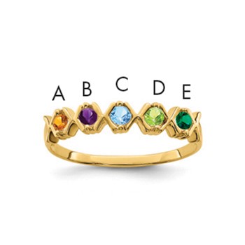 10k Synthetic Family Jewelry Ring