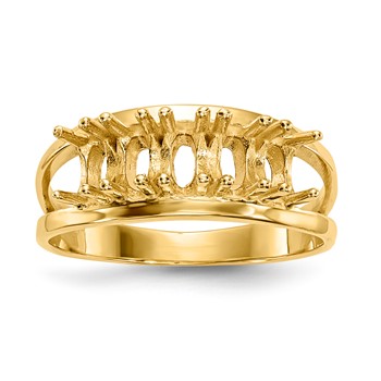 18k Polished 5-Stone Mothers Ring Mounting