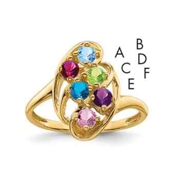 10k Synthetic Family Jewelry Ring