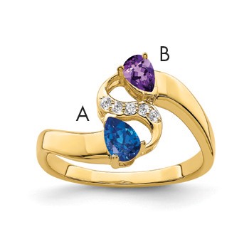 10k Synthetic Family Jewelry Ring