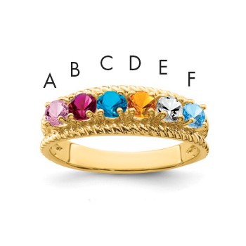 10k Synthetic Family Jewelry Ring