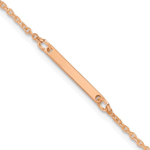 Sterling Silver Rose Gold Plated Polished Small Letter I Bracelet