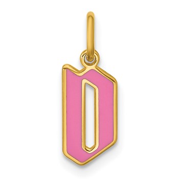 Sterling Silver/Gold-Plated Upper-case Letter D Epoxy Initial Charm