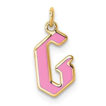 10k Yellow Gold Upper-case Letter G Epoxy Initial Charm