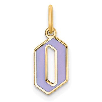 10k Yellow Gold Upper-case Letter O Epoxy Initial Charm