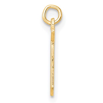 14k Yellow Gold Upper-case Letter T Epoxy Initial Charm — alternate view