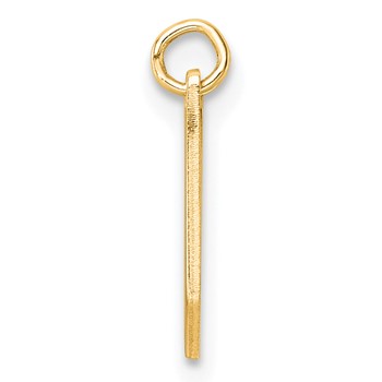 14k Yellow Gold Upper-case Letter V Epoxy Initial Charm — alternate view