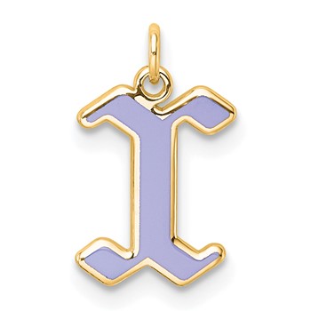 Sterling Silver/Gold-Plated Upper-case Letter X Epoxy Initial Charm