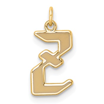 14k Yellow Gold Upper-case Letter Z Epoxy Initial Charm