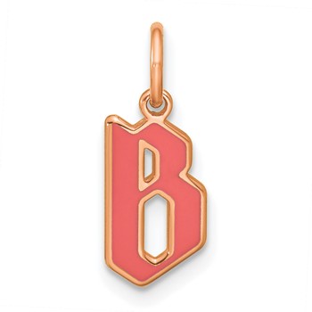 Sterling Silver/Rose Gold-Plated Upper-case Letter B Epoxy Initial Charm