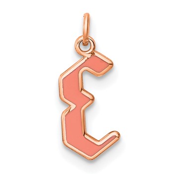 Sterling Silver/Rose Gold-Plated Upper-case Letter E Epoxy Initial Charm